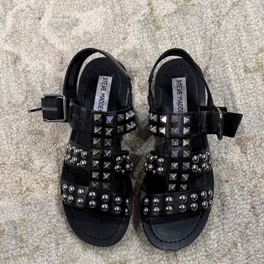 Steve Madden Black Studded Sandals